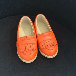 Janie and Jack Orange Fringe Loafers 6 Toddler